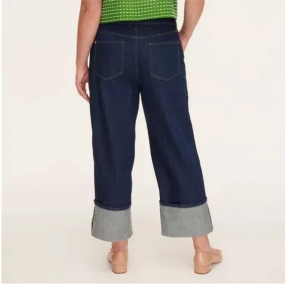 Women's High-Rise Straight Leg Wide Cuff Jeans - kate spade New York 4 | NWT - Picture 3 of 12